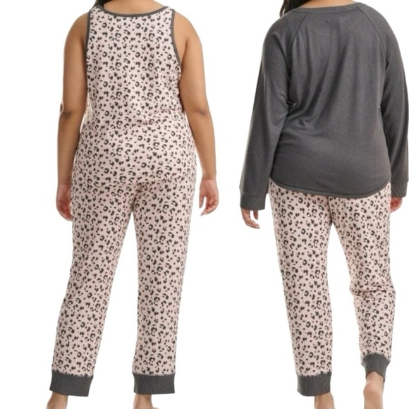 Karen Neuburger Live Love Lounge 3 pc Lounge Set  XXL Pink Heather Animal Print - Picture 6 of 8